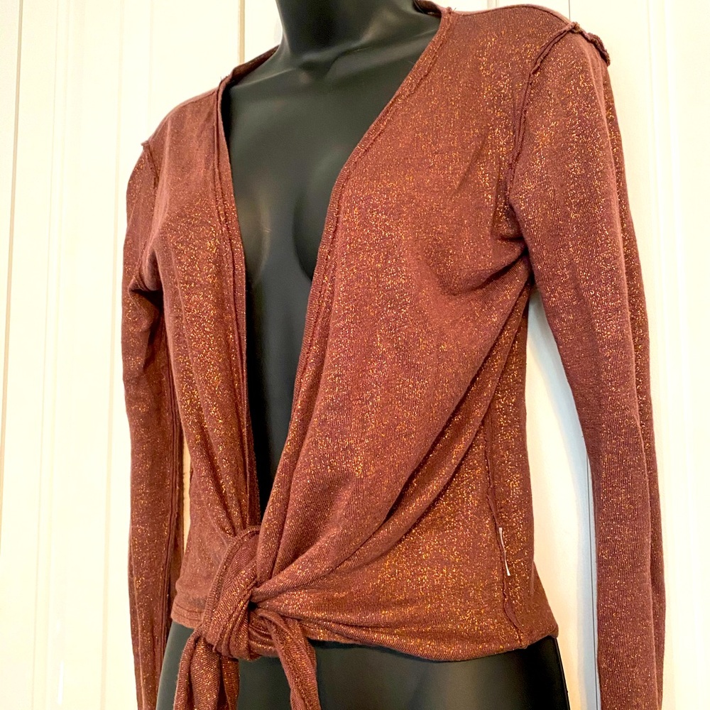 Hero & Leander Bronze Sparkly Linen Cardigan